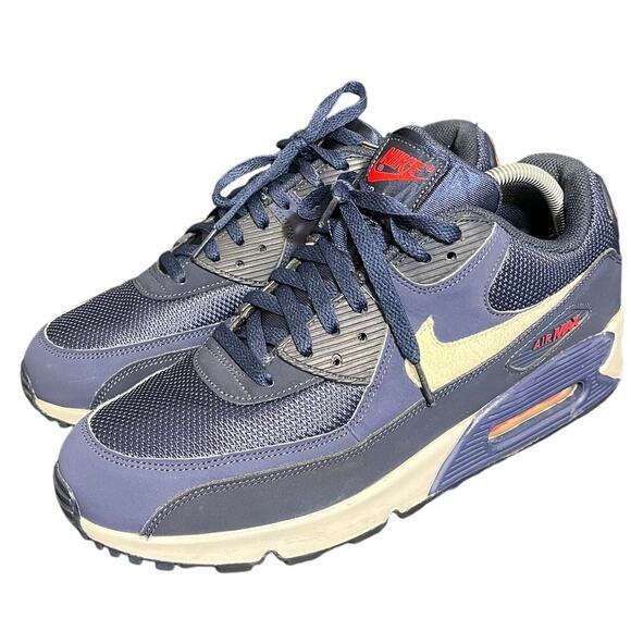 Nike Air Max 90 Midnight Navy Sneaker Shoes Athletic AJ1285-403 Size Mens 11.5 - Picture 1 of 9